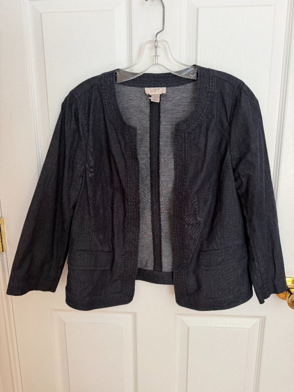 LOFT Denim Open Front Jacket
